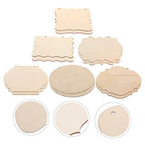 Operitacx 60 Pcs Shaped Wood Chips Unfinished Wood Hanging Plaque Unfinished Wood Banner Wood Blank Plaque Rustic Wood Sign Blank Banner Wood Boards Operitacx