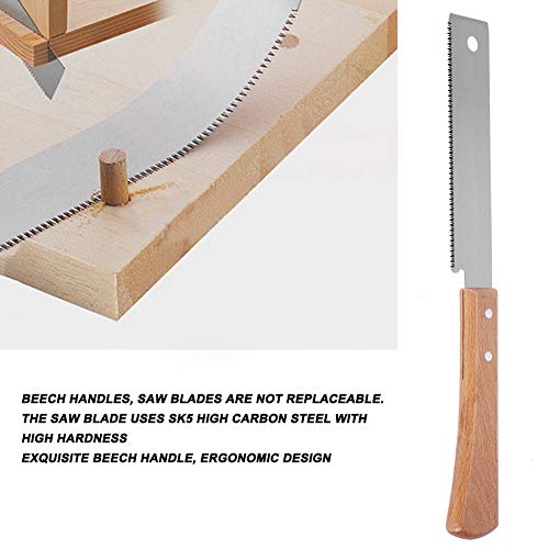 Eboxer Small Hand Saw, Japanese Double Edge Pull Saw with Wooden Handle, Flush Cutting Trim Tool for Carpentry, 12In ASHATA