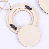 SUPVOX Wedding Decor 10pcs Mini Round Photo Frame Unfinished Wooden Picture Frame with Hanging Rope for DIY Crafts Home Bedroom Living Room Wedding SUPVOX