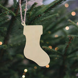 EXCEART 50pcs Wooden Stockings Pieces Socks Shape Wood Chips Craft Unfinished Wooden Cutouts DIY Hanging Ornament Tree Decor for Party Festival EXCEART