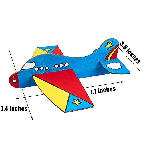 Gejoy 8 Packs Wooden Model Airplane Wood Planes DIY Balsa Wood Airplane Kits Handicraft Toy Plane for Birthday Carnival Party Gejoy