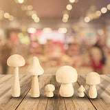 SAVITA 12pcs Unfinished Wooden Mushrooms, Cute Smooth Natural Wooden Mushrooms to Paint for DIY Crafts Decorations Making (6 Models) SAVITA
