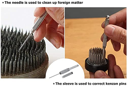 Japanese Ikebana Vase Kit, Ceramics Flower Pot Flower Shallow Container Flowerware with 2inch Flower Frog, 4inch Vase Base and Flower Arrangement Eggone