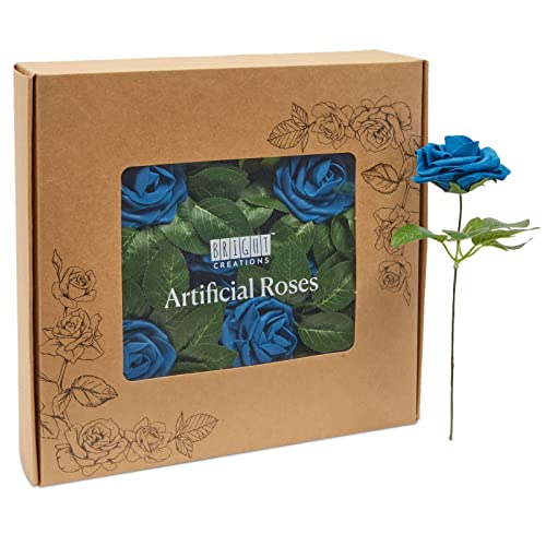 Bright Creations 136-Piece Artificial Flowers Crafting Kit with 60 3-Inch Foam Roses, 60 Stems, and 16 Plastic Leaf Bundles for Table Centerpieces, - WoodArtSupply