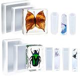 8PCS Resin Molds Silicone Kit,Epoxy Resin Casting Molds Square Pendant Molds,Epoxy Molds for Resin Jewelry, Paperweight, Diorama,Dried Flower Leaf, F FYJS