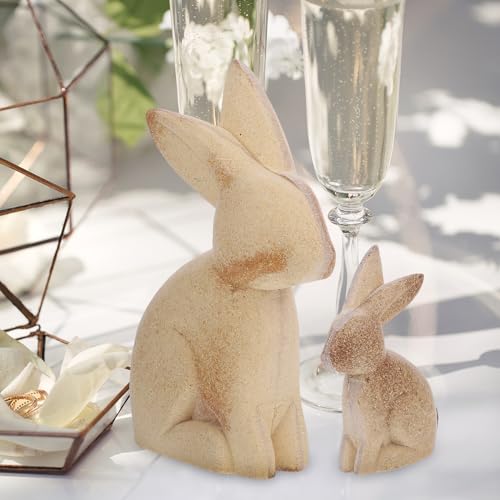 Healifty Natural Unfinished Wooden Rabbit to Paint DIY Easter Wood Decoration Ornament Farmhouse Wood Bunny Figure Embellishment Crafts for Home Healifty