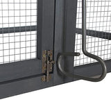 PawHut 84" Wooden Chicken Coop, Hen House Outdoor with Run Nesting Box, Asphalt Roof, Removable Tray, Ramp, Poultry Cage for 2-3 Chickens, Gray PawHut