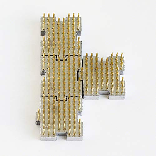 Wazakura 4PCS Interlocking Mini Ikebana Kenzan Flower Frog, Made in Japan, Japanese Floral Arranging Pin Holder - 1.25"(32mm) x1.18(30mm) Brass, 4PCS Hanafubuki