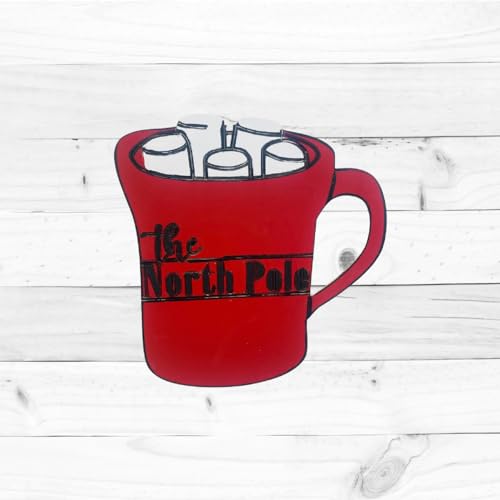 Build-A-Cross North Pole Cocoa Mug, Christmas Shape, Holiday Craft, Unfinished Shape, Paint by Line Build-A-Cross