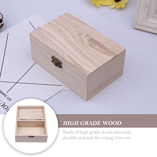 TOYANDONA 5Pcs Unfinished Wooden Boxes, Unfinished Wood Boxes Unpainted Wooden Boxes for Crafts DIY Wood Box with Hinged Lid Art Hobbies Jewelry Box - WoodArtSupply