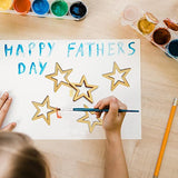 Jili Online 25 Pieces Hollow Star Shape Unfinished Wooden Embellishment Pieces for Scrapbook Craft 50mm Jili Online