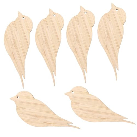 FUNOMOCYA 6pcs Blank Bamboo Bookmark DIY Craft Bookmark Tag Blank Cardstock Bookmarks Unfinished Bookmarkers DIY Blank Bookmarks Present Labels Book FUNOMOCYA