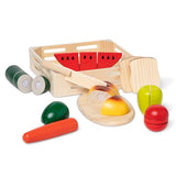 Melissa & Doug Cutting Food - Play Set With 25+ Hand-Painted Wooden Pieces, Knife, and Cutting Board - Pretend Play Kitchen Fruit Toys For Toddlers Melissa & Doug