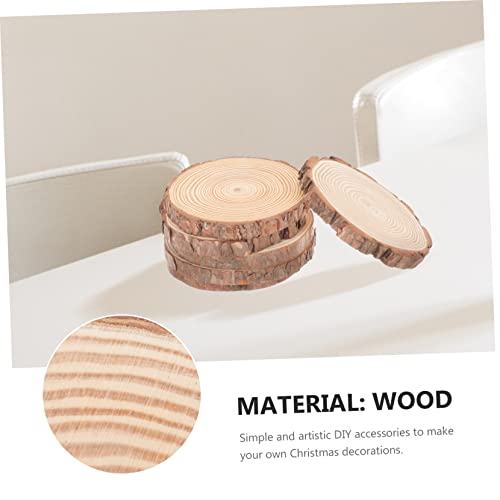 Anneome 6pcs Unpainted Wood Slices Unfinished Wood Discs Blank Wood Slices Wood Discs Crafts Xmas Party Decor Wood Slabs Wood Carving Disc Round Wood - WoodArtSupply