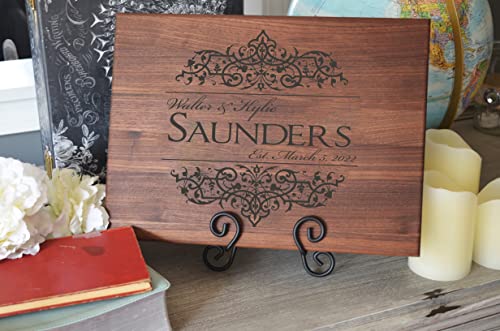 Personalized Wood Cutting Board Engraved with Family Name and Established Date | Perfect Customized Wedding Gifts For Couples Housewarming Gift or MRC Wood Products