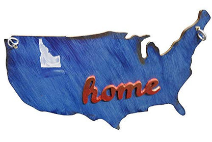 United States Cutout Unfinished Wood Home Decor Geography School Door Hanger MDF Shape Canvas Style 1 (12")