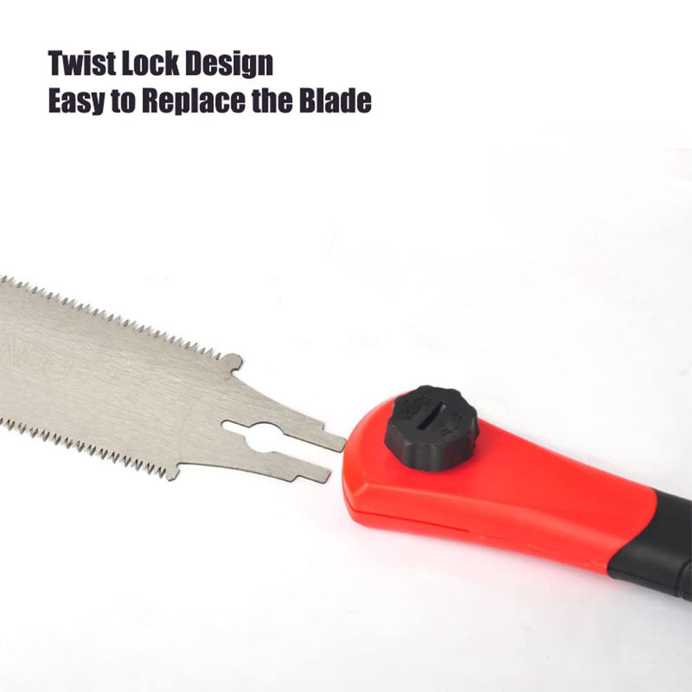 Double Edged Hand Saw, 32cm/12.5” Japanese Ryoba Pull Saw Flexible Flush Cut Saw for Fine and Coarse Cutting Woodworking (Red) LSLANSOON