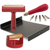Speedball Block Printing Tool Kit, Includes Bench Hook Inking Plate, Brayer, Lino Cutters Carving Tools, and Baren Speedball