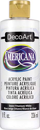 DecoArt DAO1-9 DA01-9 Americana Acrylics, 8-Ounce, Snow, Titanium White - WoodArtSupply