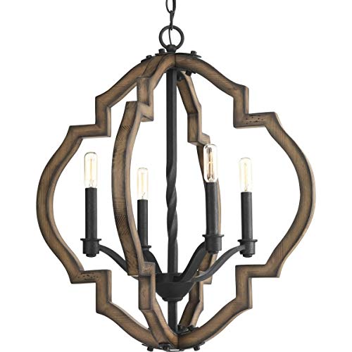 Spicewood Collection 4-Light Farmhouse Chandelier Light Gilded Iron Black - WoodArtSupply