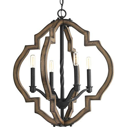 Spicewood Collection 4-Light Farmhouse Chandelier Light Gilded Iron Black - WoodArtSupply