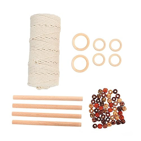 STOBOK 1 Set Tapestry DIY Accessories Macrame Kit Plant Unfinished Wood Circles Macrame Cord Making Craft Foe Adults Macrame Kits for Starter Bead STOBOK
