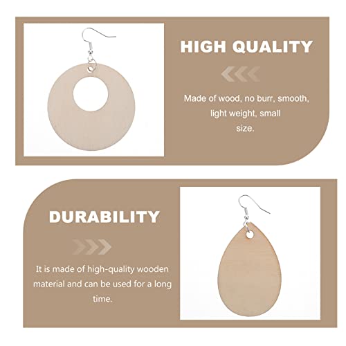 MILISTEN 1 Set Wooden Blank Earrings Wood Stud Earrings Unfinished Wooden Earrings Blanks Wooden Dangle Pendants Material erings Wood Earrings Milisten