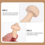 VICASKY 18pcs Unfinished Wood Mushrooms Large Wood Mushrooms Big Wood Mushrooms Ornaments Unfinished Wooden Mushroom Toy Set Mushrooms Unpainted Wood VICASKY