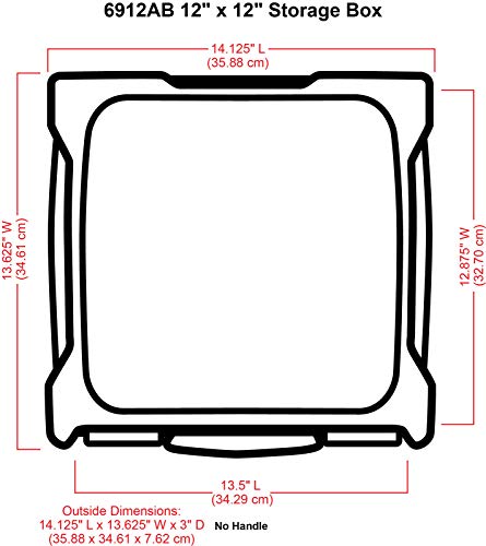 ArtBin 6912AB Essentials One-Compartment 12" x 12" Box, Art & Craft Organizer, [1] Plastic Storage Case, Clear, 14.125" x 13.625" x 3" - WoodArtSupply