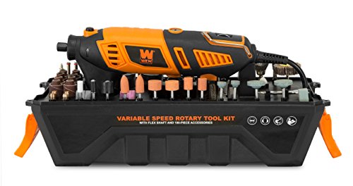 WEN 23190 1.3-Amp Variable Speed Steady-Grip Rotary Tool with 190-Piece Accessory Kit, Flex Shaft, and Carrying Case, Multicolor WEN