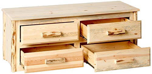 Montana Woodworks Sitting Chest - 4 Drawer Unfinished