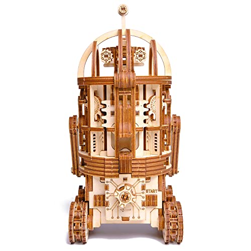 Wood Trick Space Junk Robot 3D Wooden Puzzles for Adults and Kids to Build - Rides up to 13 ft - 9.5x6.7 in - Model Kits for Adults - Engineering DIY - WoodArtSupply