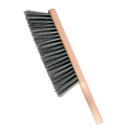 OAKART Hand Brush Soft Bristles Oiled Beech Wood Handle Small 14 Inch Long (Gray) - WoodArtSupply