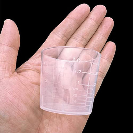 30 Pcs Plastic Graduated Cups, 60ml/2oz Clear Scale Cups with 50 Pcs Wooden Stirring Sticks for Epoxy, Resin, Stain, Mixing Paint MYYZMY