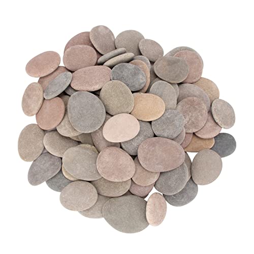 [About 95 PCS - 100 PCS](18 Pounds) Painting Rocks,River Rocks,2.2"-3.5" Craft Rocks,Flat Rocks,DIY Stones,Smooth Rocks,Rock Painting,Rocks for Arts