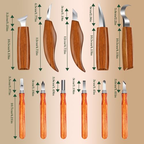 Wood Carving Kit 16PCS Wood Carving Tools Hand Carving Knife Set with Anti-Slip Cut-Resistant Gloves, Whittling Knife - Wood Carving Kit with Tools. Aimery