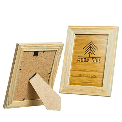 WOOD SIDE ORBIS 8.5 x 11 Wooden Rustic Picture Frames - Set of 2 for Diploma Documents and Certificates Wall Mount and Tabletop - Natural Barnwood