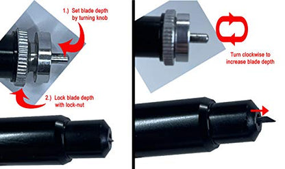 Cricut Compatible Deep Point Explore Air Maker - Made in USA Adjustable Blade Housing Scrapbooking Holder German Carbide fine Point Standard deep Cut