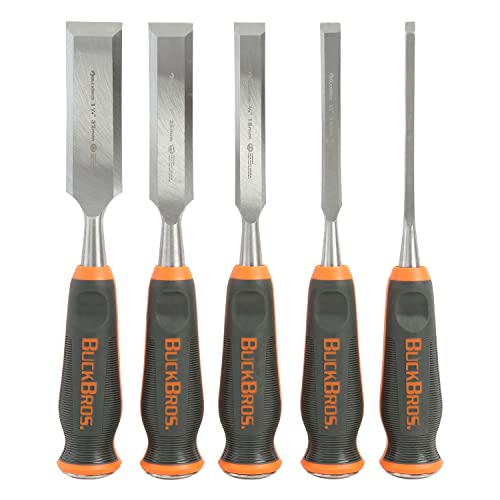 Buck Knives 1/4, 1/2, 3/4, 1, 1-1/4 COMFORT GRIP CHISEL SET - WoodArtSupply