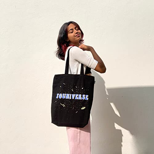 Ecoright Aesthetic Canvas Tote Bag for Women with Zipper, Beach, Grocery, Travel, School, Work, Gym, Gifts for Girls Tote Bag Eco Right