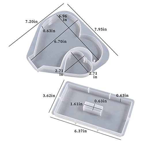 Large Photo Frame Resin Molds, Heart Shape Silicone Molds for Epoxy Resin, DIY Picture Frame Display Unique Mold for Resin Casting Art Crafts Table Wehous