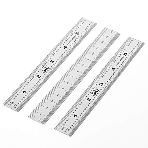 Mr. Pen- Machinist Ruler, Ruler 6 inch, 3 Pack, mm Ruler, Metric Ruler, Millimeter Ruler, (1/64, 1/32, mm and .5 mm), Metal Ruler 6 inch, Precision Mr. Pen