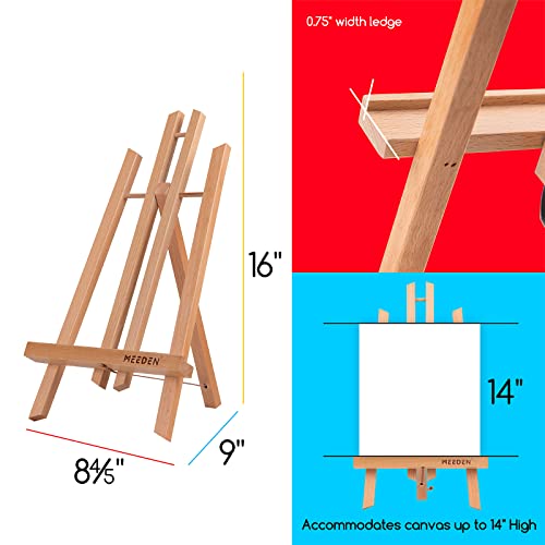 MEEDEN 12 Pack 16 Inch Tabletop Easels, Beech Wood Display Easel, Easel Stand for Painting,Tripod, Painting Party Easel, Kids Student Desktop Easel