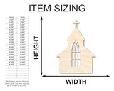 Unfinished Wood Church with Window Shape - Craft - up to 36" 14" / 1/2" 24 Hour Crafts