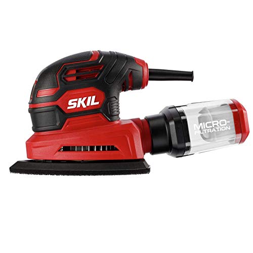 SKIL Corded Detail Sander, Includes 3pcs Sanding Paper and Dust Box - SR250801 Skil