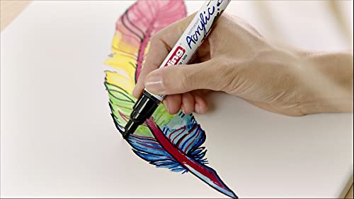 edding 5100 acrylic marker medium - white - 1 waterproof acrylic paint marker - round nib 2-3mm - acrylic paint pen for drawing on canvas, art paper edding