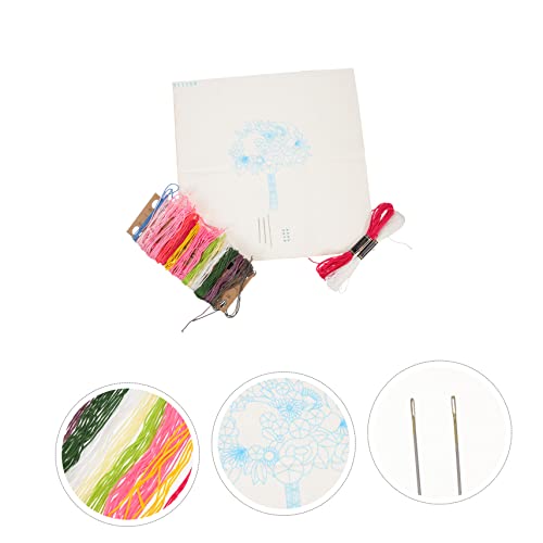 VILLCASE 4 Sets Cross Stitch Plant Embroidery Beginner Kit Kits Ring Accessories Unfinished Embroidery Decor Embroidery Kit Stitching Supply Toolkit VILLCASE