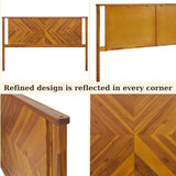 Bme Vivian Rustic Golden Brown Solid Acacia Wood Headboard - King Size, Scandinavian Style Bme