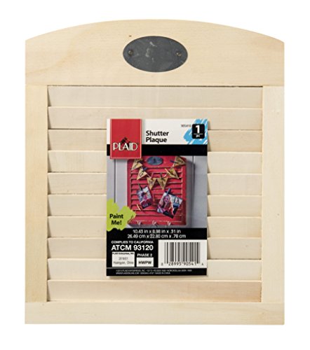 Plaid FBA Craft Surfaces Unpainted Wood Shutter Plaque, Plaid