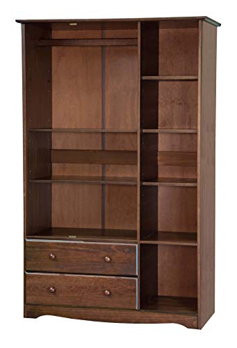 Palace Imports 100% Solid Wood Grand Wardrobe/Armoire/Closet w/Shelves & Drawers, Mocha, 45.75" w x 72" h x 20.75" d. Renewable Eco-Friendly Wood, Palace Imports
